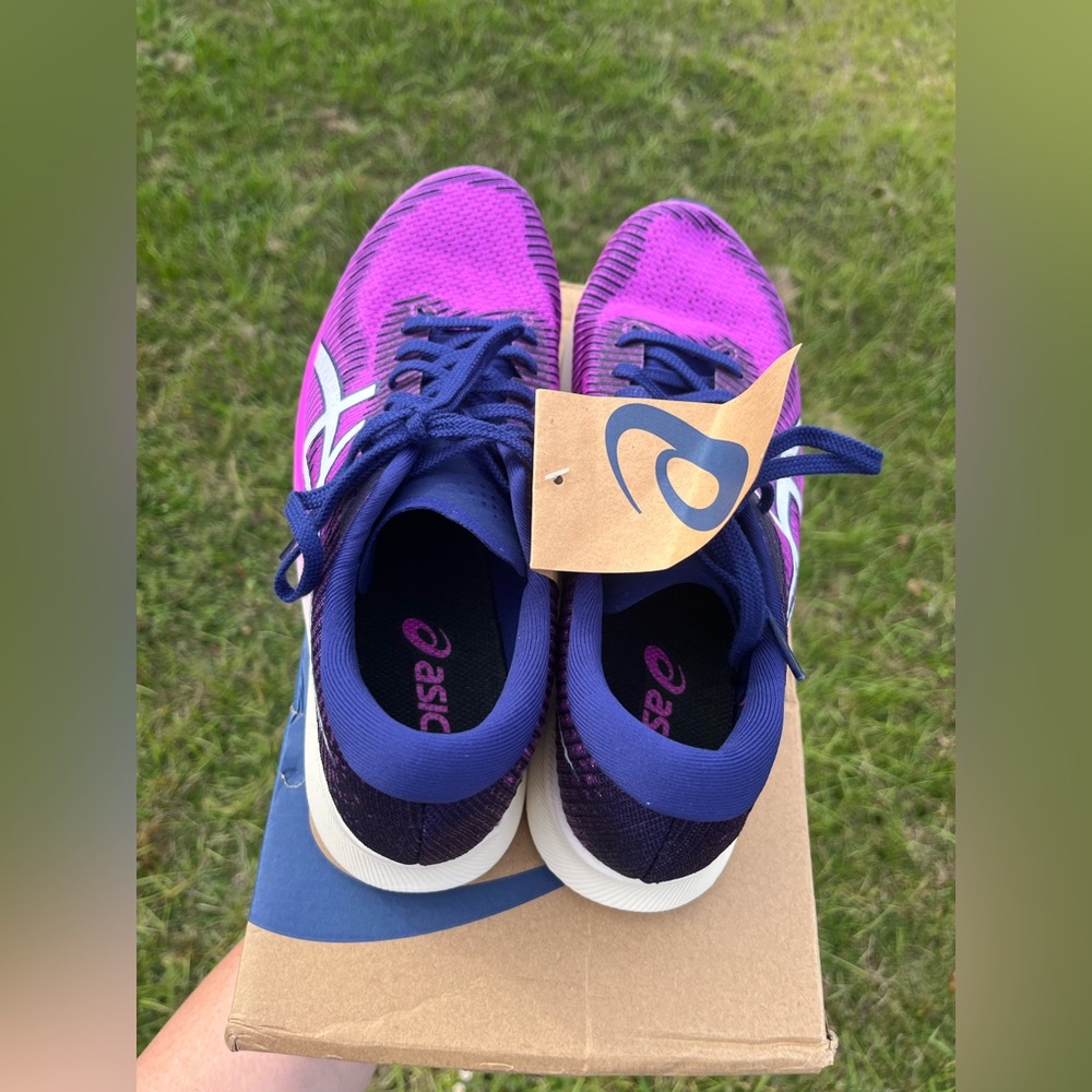 Asics Women's Purple Navy Pink Gradient Running Shoes - Picture 6 of 9